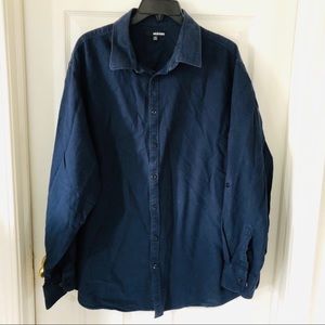 MURANO navy blue button up men’s cotton shirt size 2XB